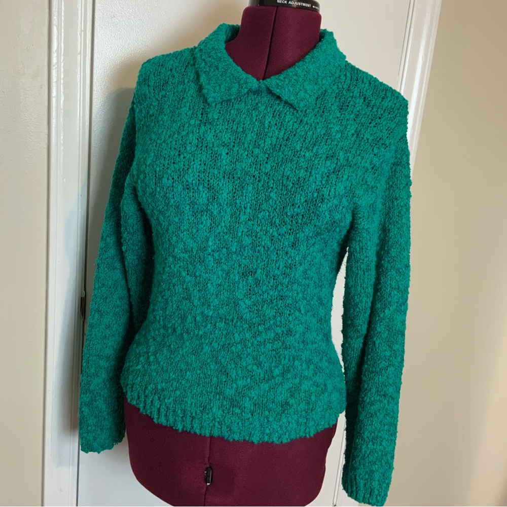 EUC VTG Pierre Cardin Knitwear Teal Pullover Sweater Sz M/L